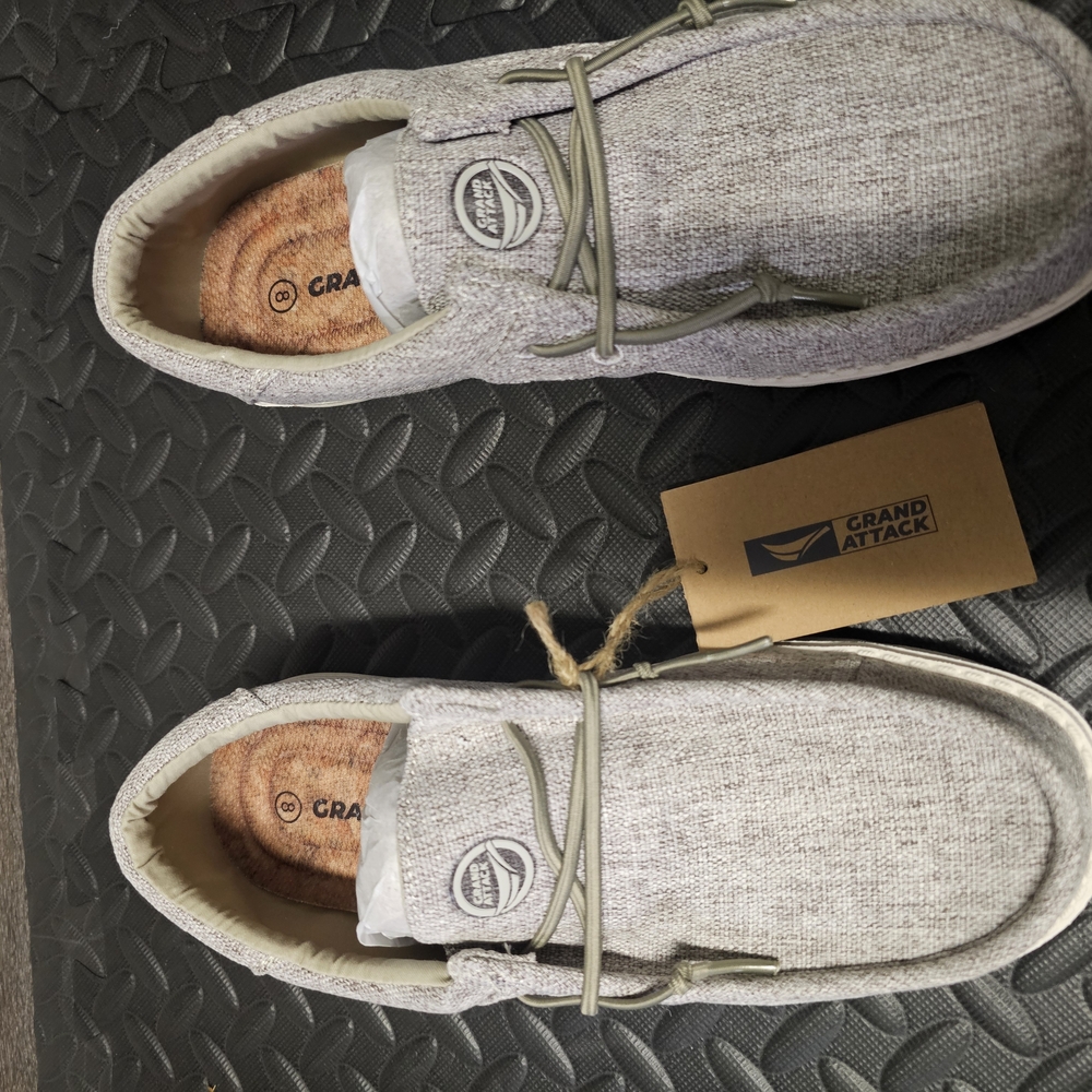 Gray Slip-On Loafers with Elastic Panels